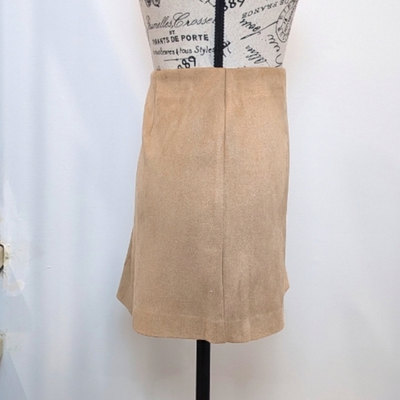 JOIE | Women's Tan Faux Suede Mid-Rise Pull-on Mini Skirt - Picture 3 of 4